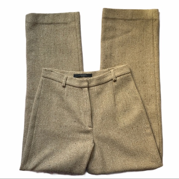 MaxMara Weekend Tan Virgin Wool Trousers Size 4